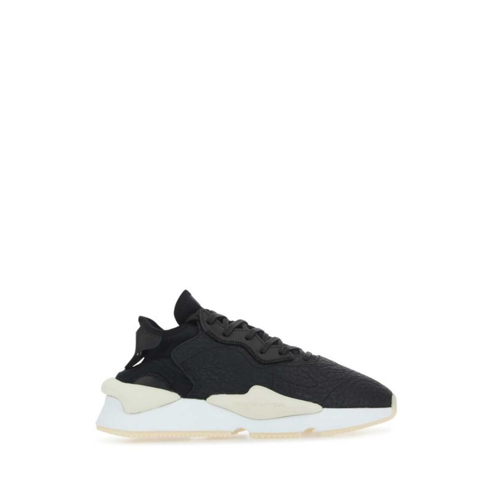 Y3 Yamamoto Unisex Black Leather And Fabric Y-3 Kaiwa Sneakers